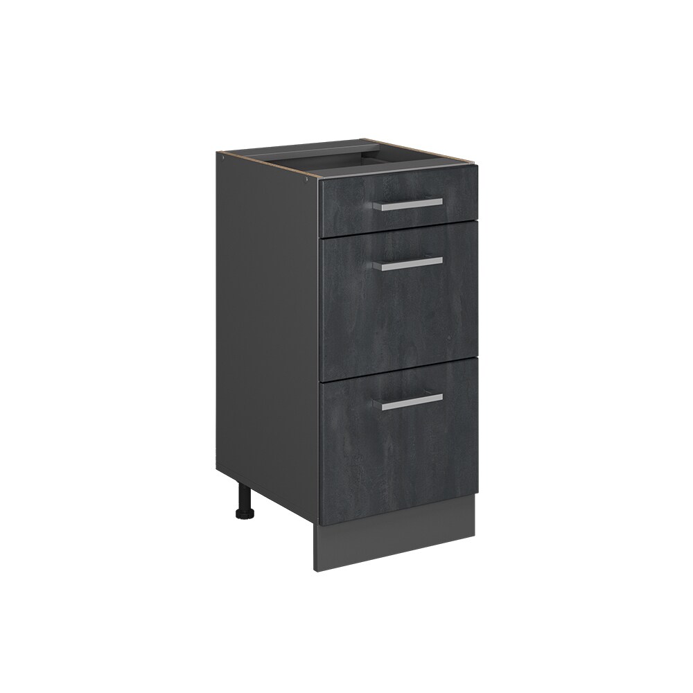 Vicco Schubladenunterschrank R-Line Schwarz Beton Anthrazit 40 cm ohne Arbeitsplatte