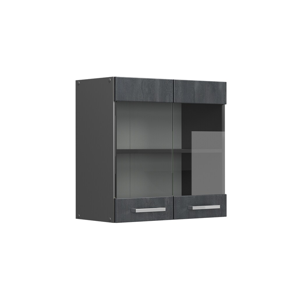 Vicco Hängeglasschrank R-Line Schwarz Beton Anthrazit 60 cm