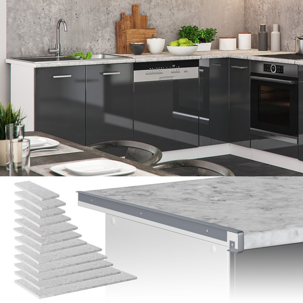 Vicco Küchenarbeitsplatte R-Line Marmor Weiß 50 cm