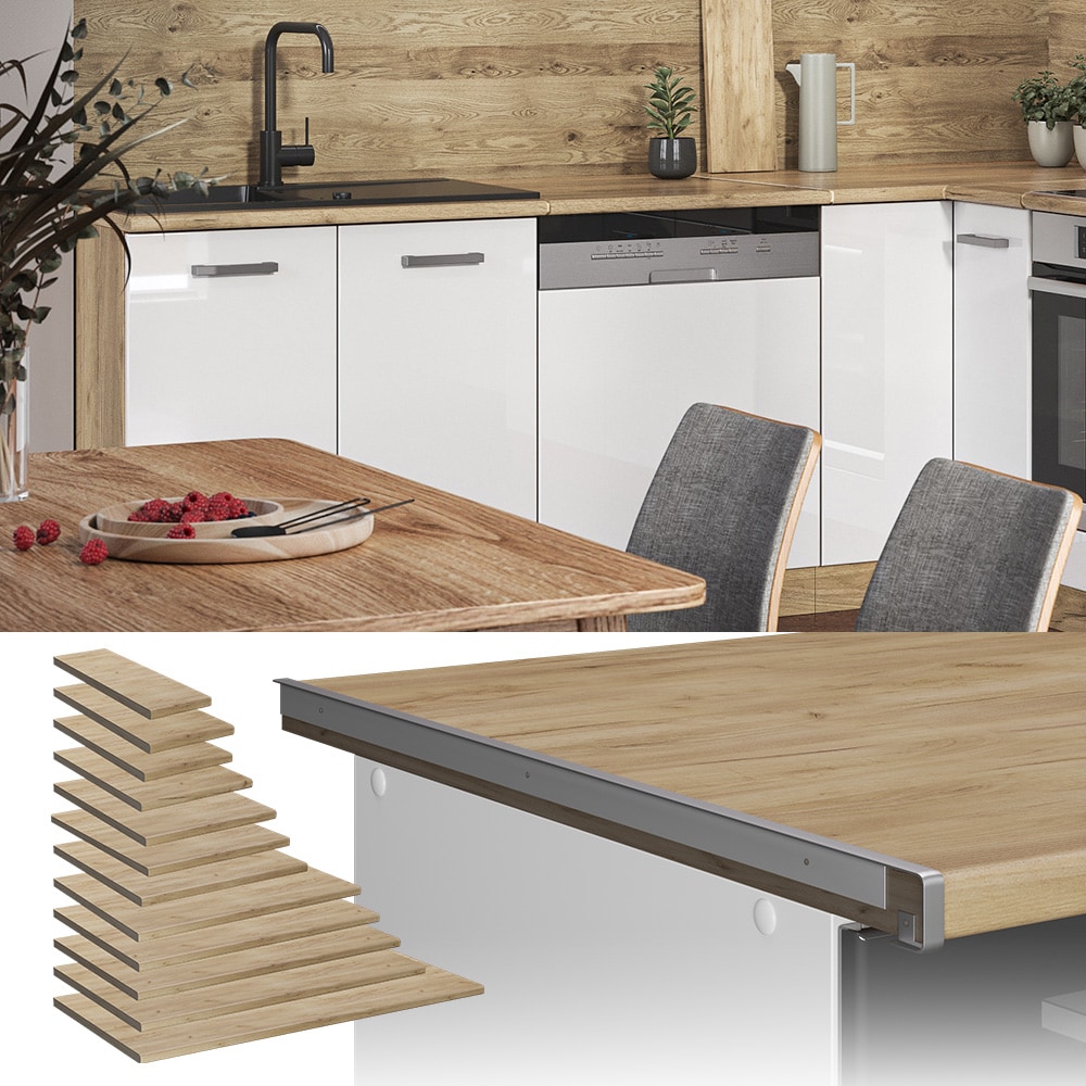 Vicco K&uuml;chenarbeitsplatte R-Line Eiche 50 cm - Bild 1