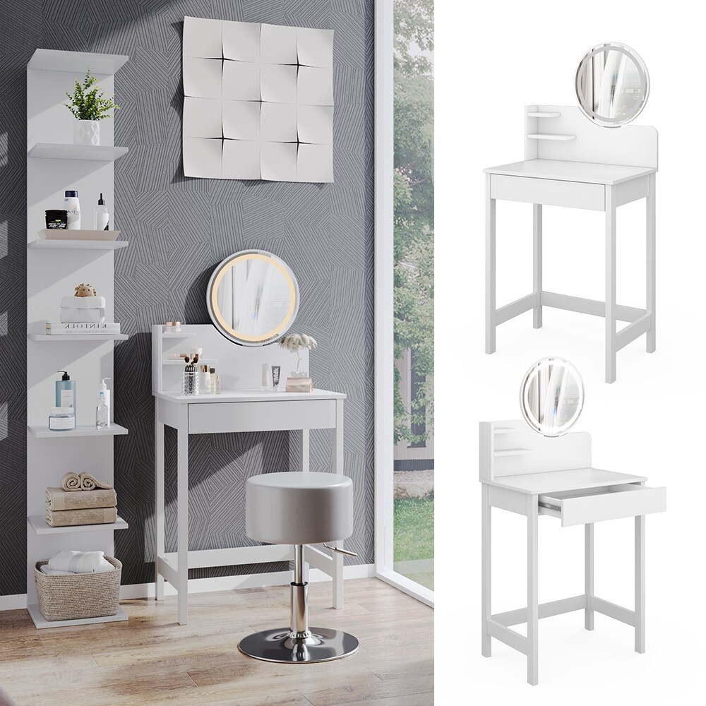 Vicco Schminktisch Surrey Wei&szlig; 60 cm mit LED-Spiegel - Bild 1