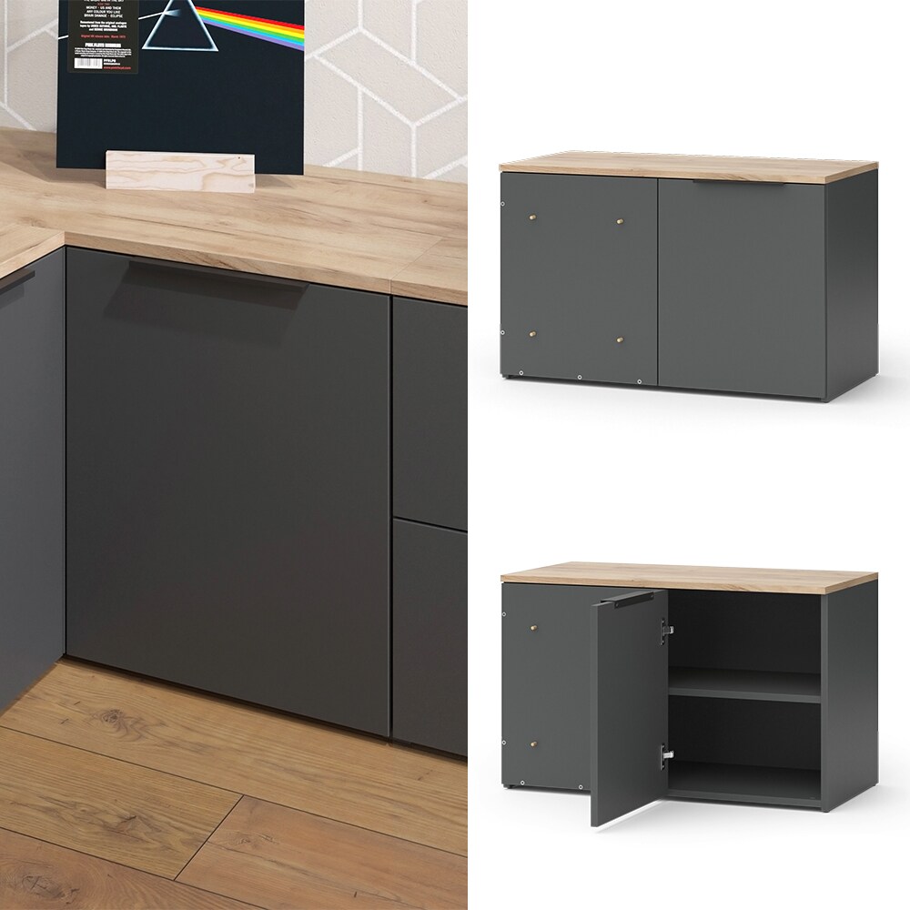 Vicco Eckkommode Wido Anthrazit Eiche 80 x 50 mit Tür