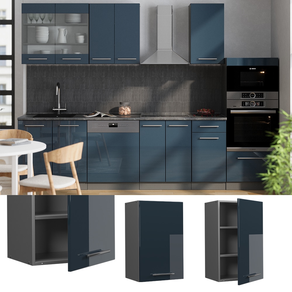 Vicco H&auml;ngeschrank Fame-Line Anthrazit Dunkelblau Hochglanz 45 cm - Bild 1