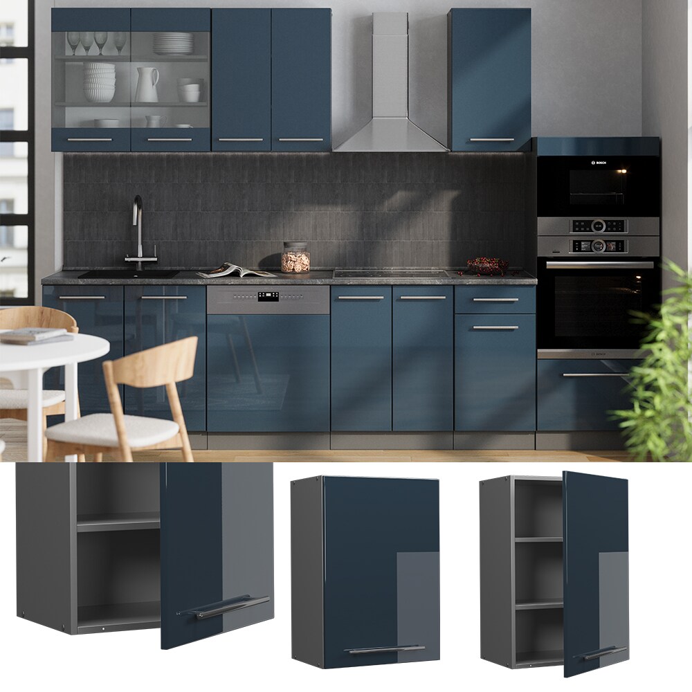 Vicco H&auml;ngeschrank Fame-Line Anthrazit Dunkelblau Hochglanz 50 cm - Bild 1