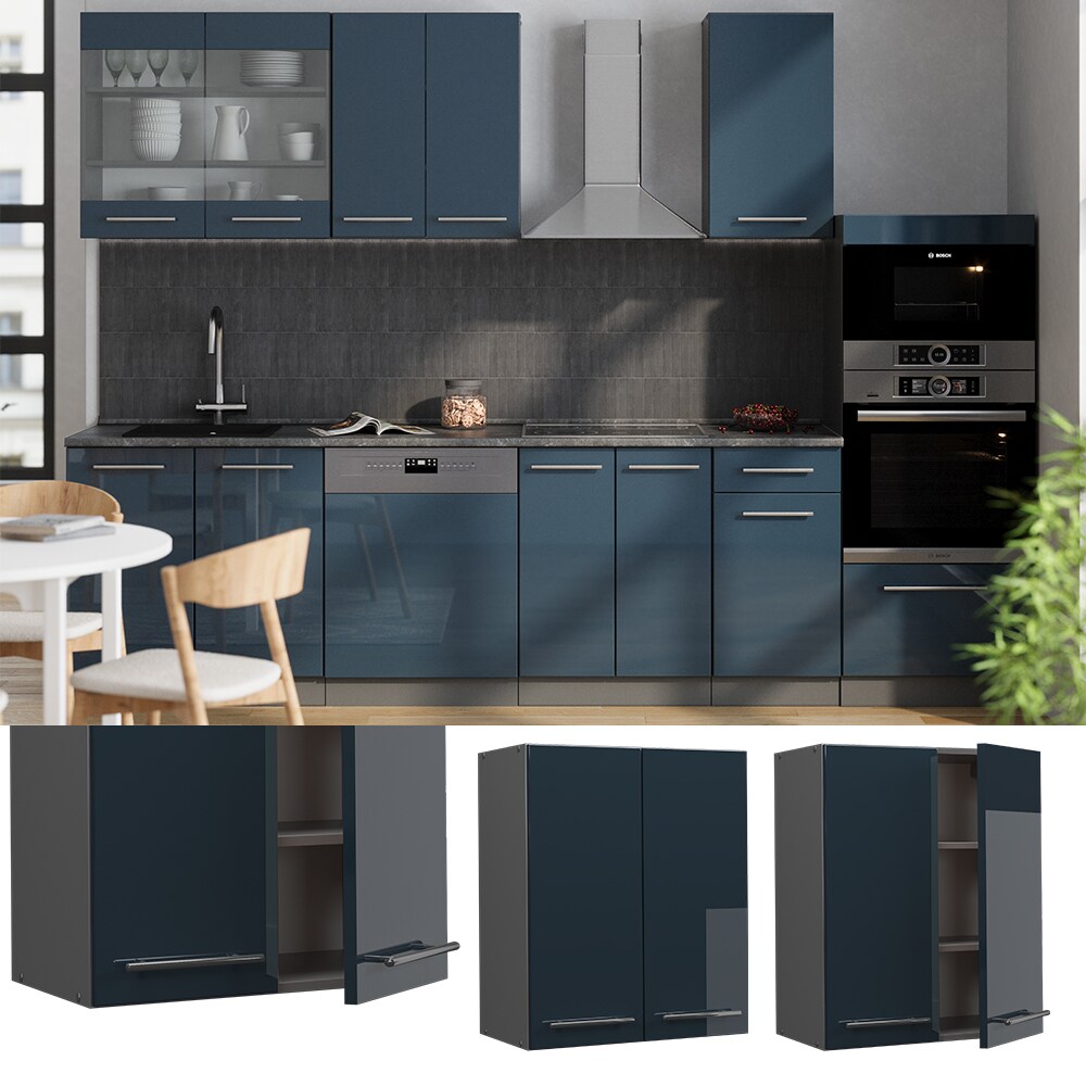 Vicco H&auml;ngeschrank Fame-Line Anthrazit Dunkelblau Hochglanz 60 cm - Bild 1