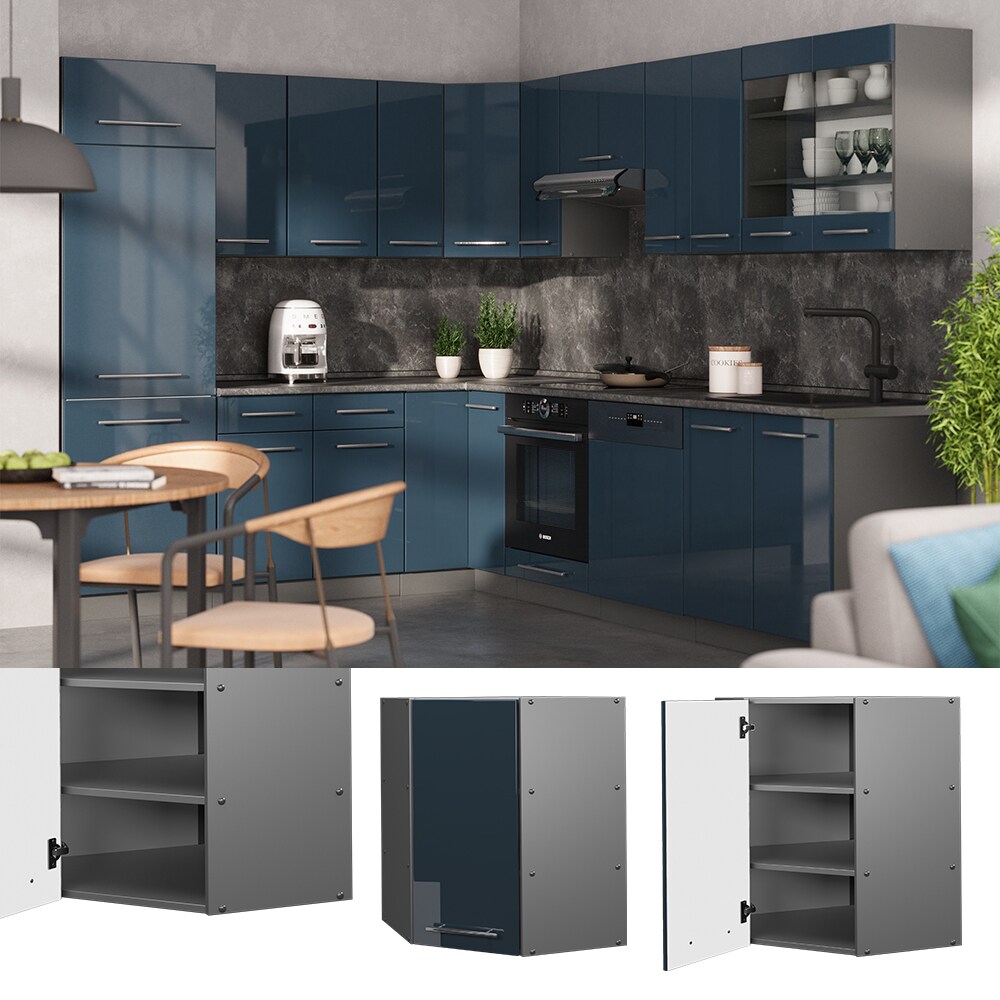 Vicco Eckh&auml;ngeschrank Fame-Line Anthrazit Dunkelblau Hochglanz 57 cm - Bild 1