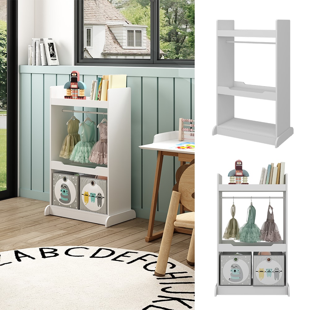 Vicco Kinderkleiderschrank Conny Wei&szlig; 67 x 110 cm mit Kleiderstange - Bild 1