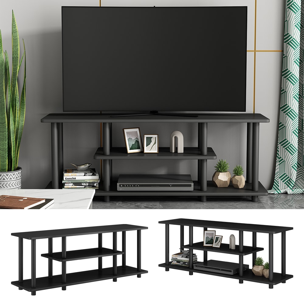 Vicco Lowboard Cesaro Schwarz 110 x 41,5 cm mit offenen Ablagefl&auml;chen - Bild 1