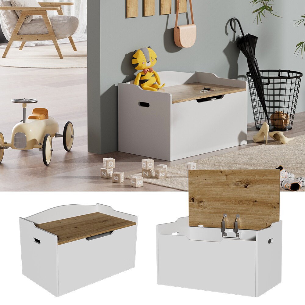 Vicco Spielzeugtruhe Luzern Wei&szlig; 78 x 50 cm - Bild 1