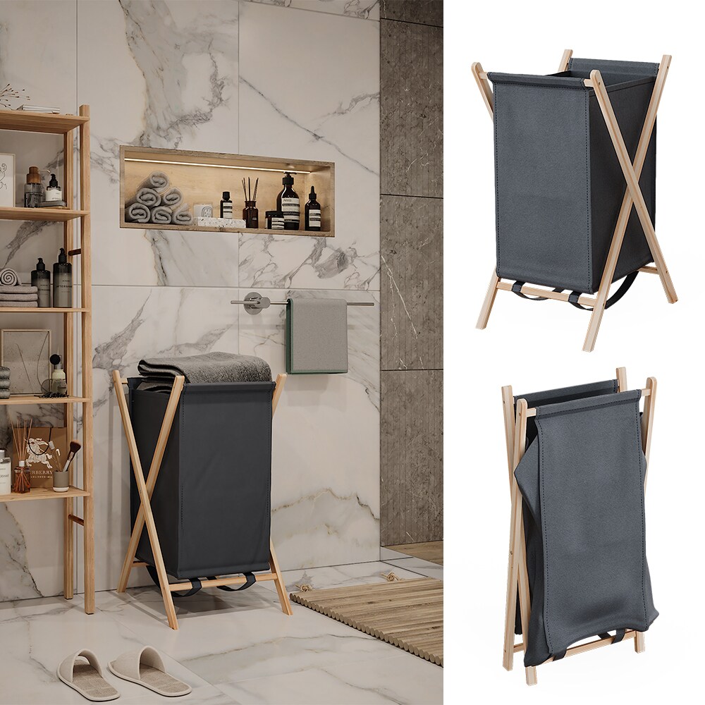 Vicco Wäschekorb Bruno Grau 40 x 64 cm | 04066731446384