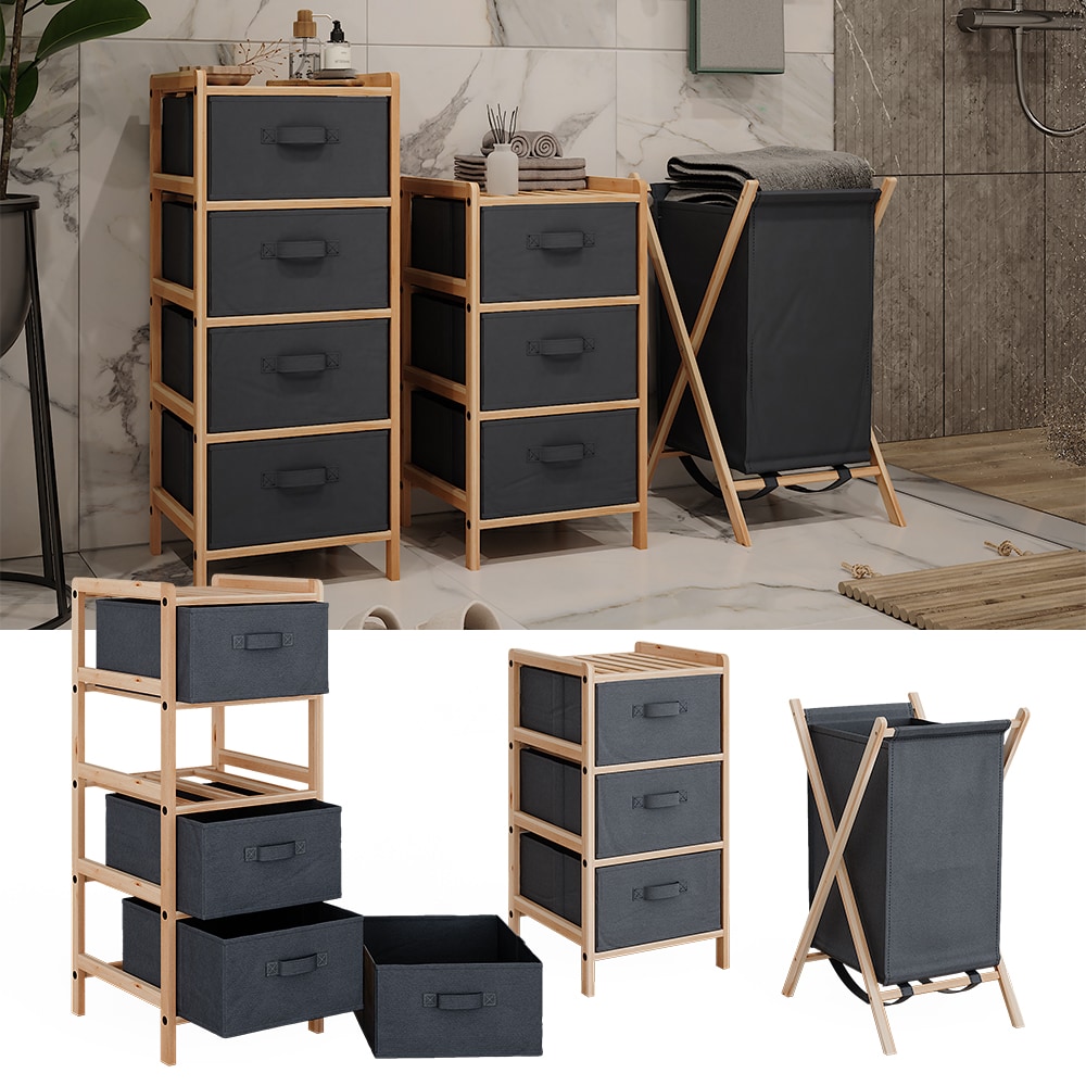 Vicco Badm&ouml;bel-Set Bruno Grau 3 Teile - Bild 1