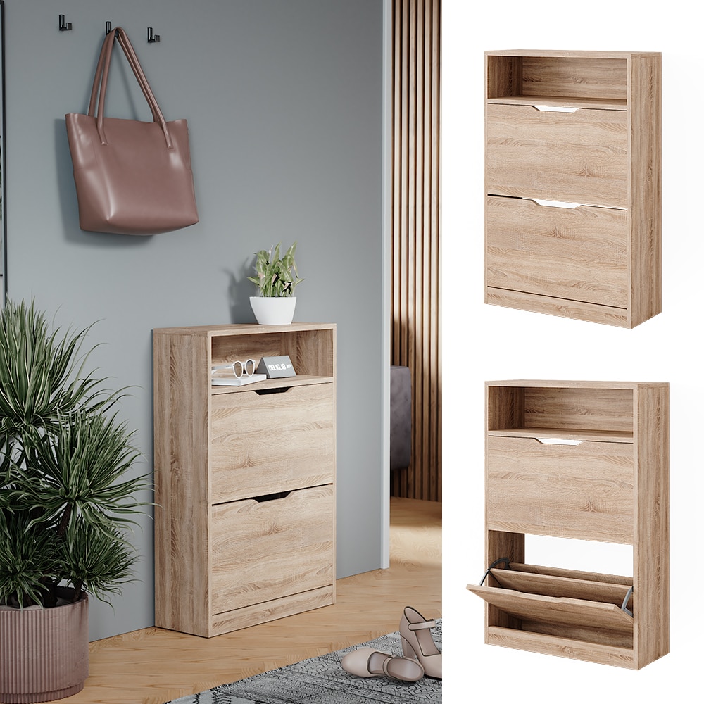 Vicco Schuhkipper Luca Eiche 59 x 90 cm 2 Klappf&auml;cher - Bild 1