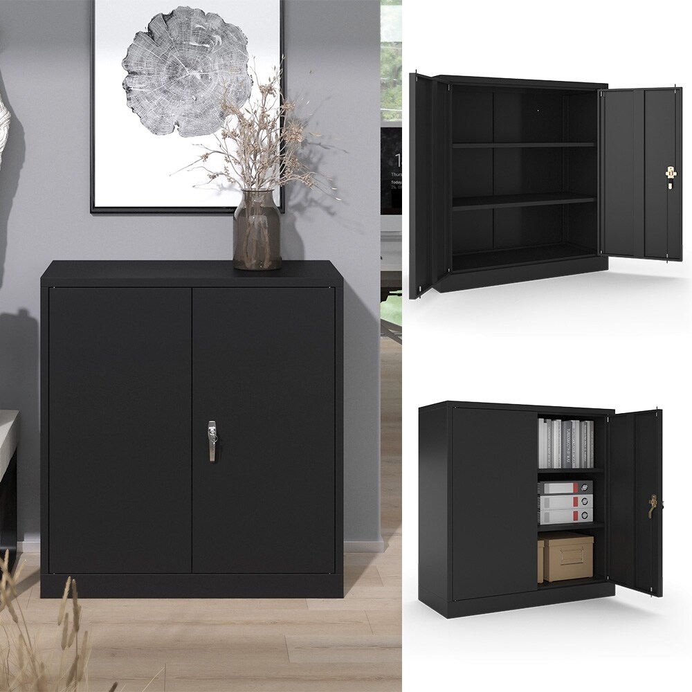 Vicco Metallschrank Schwarz 85 x 90 cm - Bild 1