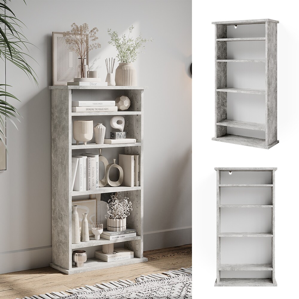 Vicco B&uuml;cherregal Cord Beton 48,3 x 91,4 cm mit 5 Ablagen - Bild 1