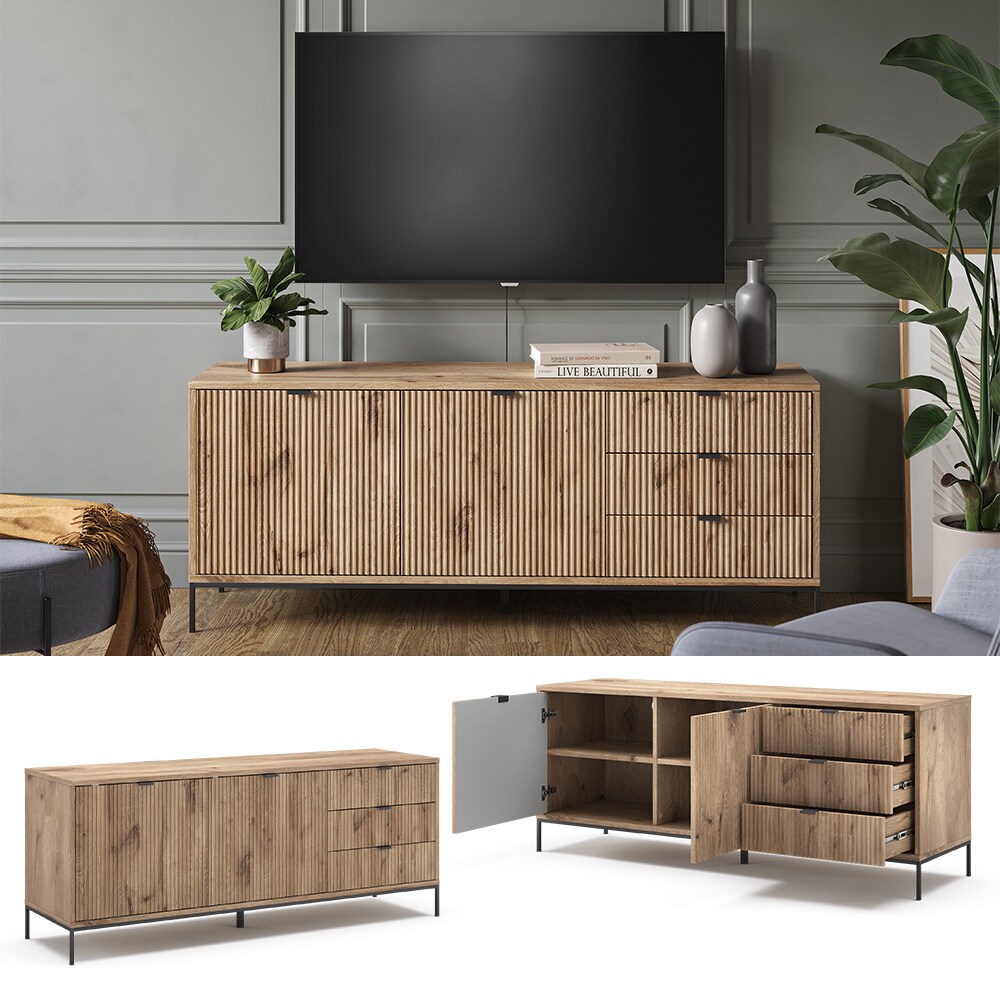 Vicco Lowboard Eliza Viking Oak 150,1 x 60 cm mit 3 Schubladen und 2 T&uuml;ren - Bild 1