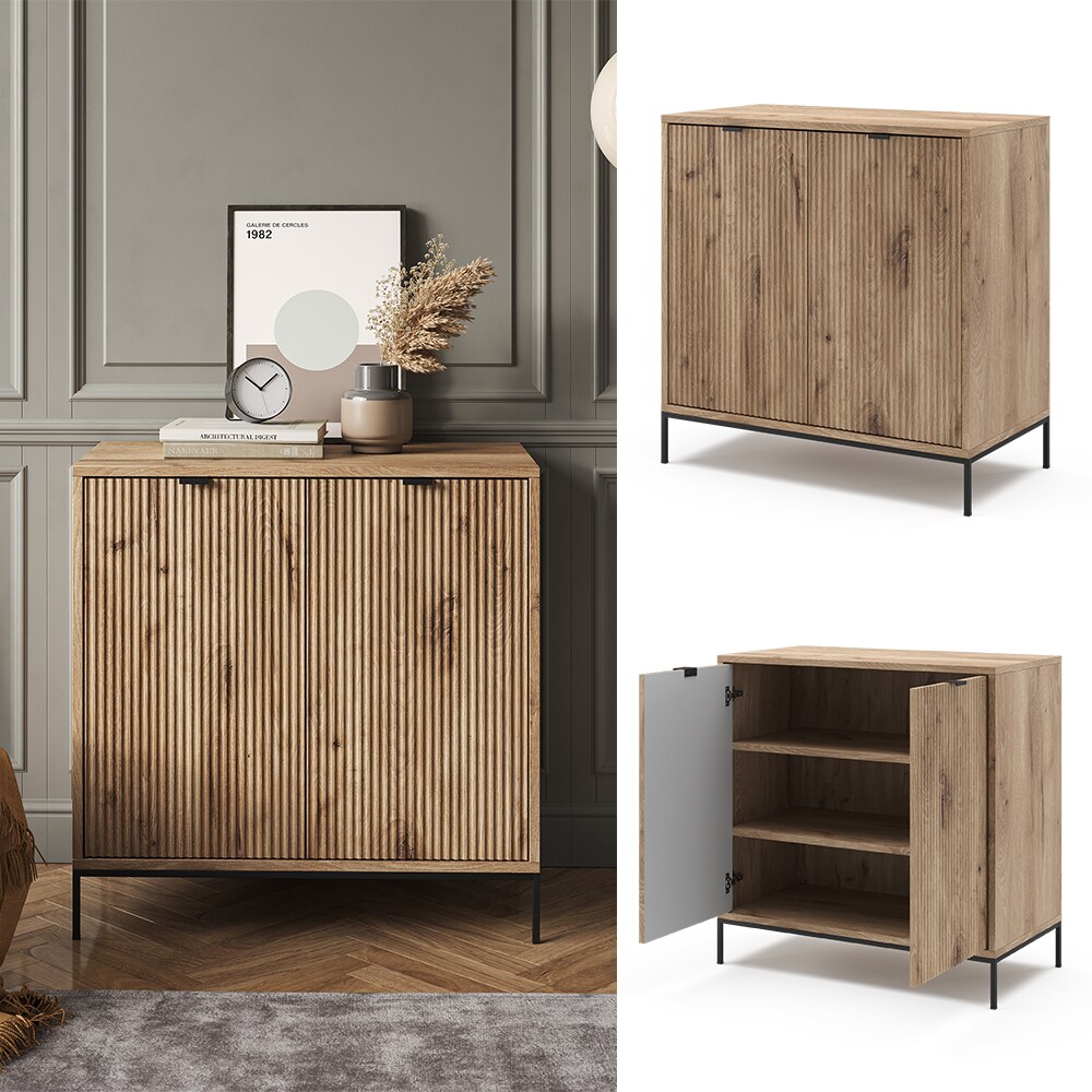 Vicco Kommode Eliza Viking Oak 80 x 81,2 cm mit 2 Türen
