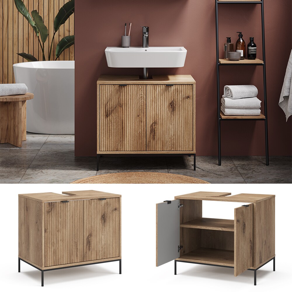 Vicco Waschbeckenunterschrank Eliza Viking Oak 70 x 63 cm mit 2 T&uuml;ren - Bild 1