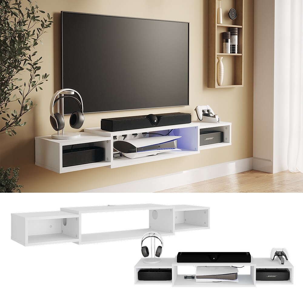 Vicco CD-Regal Nordic Weiß 140 x 20 cm offenes Regal | 04066731446902