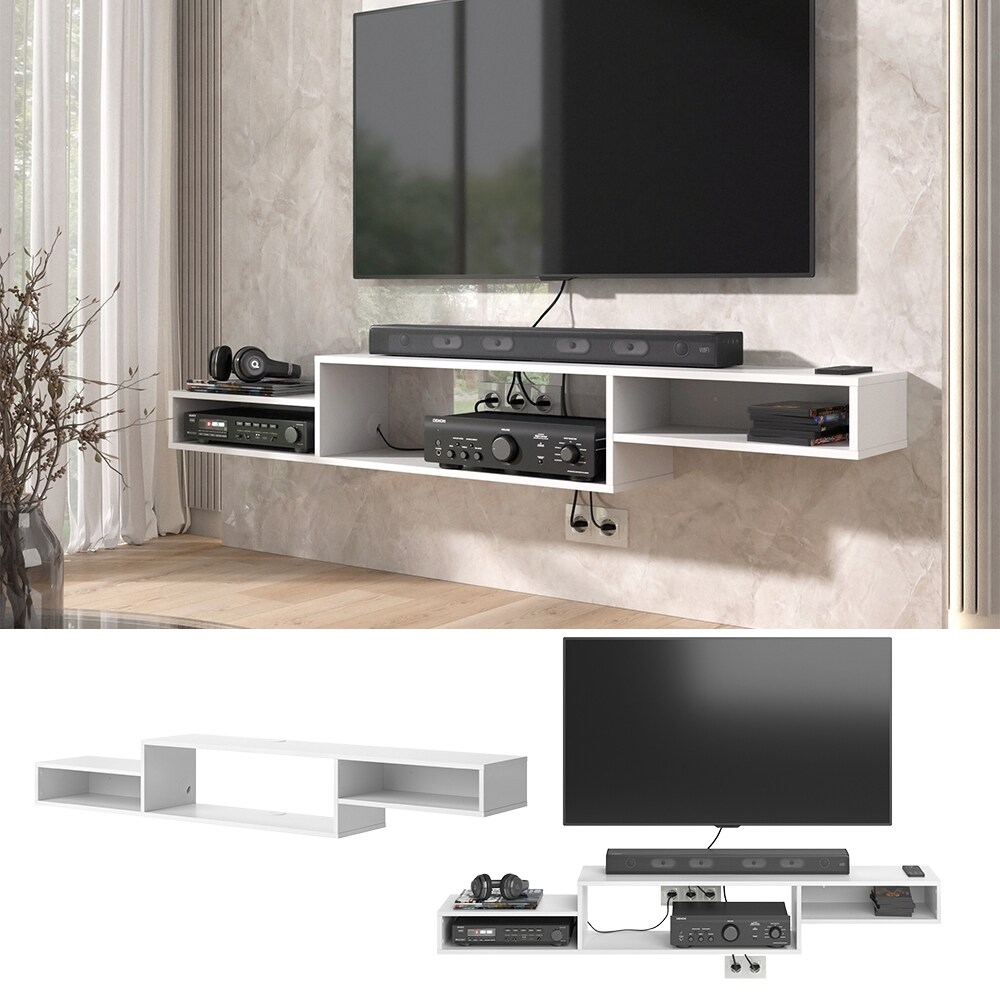 Vicco CD-Regal Drive Wei&szlig; 180 x 26 cm offenes Regal - Bild 1