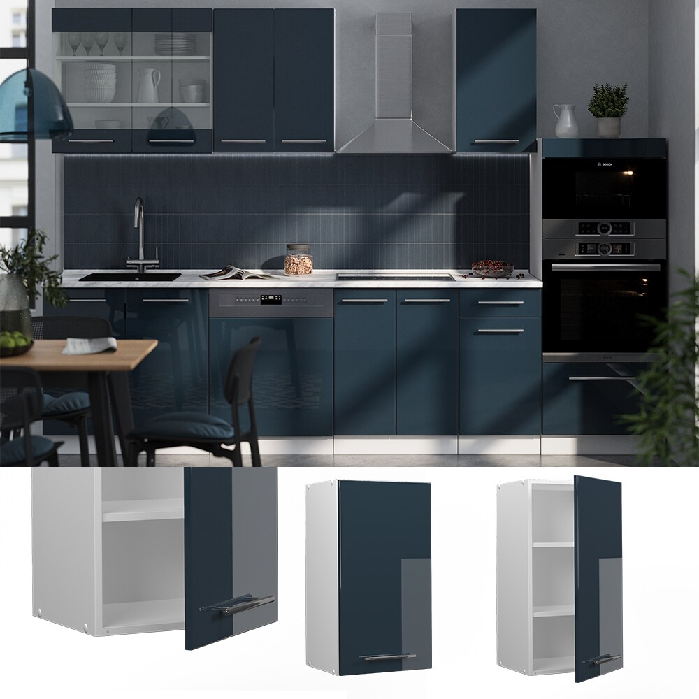 Vicco H&auml;ngeschrank Fame-Line Wei&szlig; Dunkelblau Hochglanz 40 cm - Bild 1