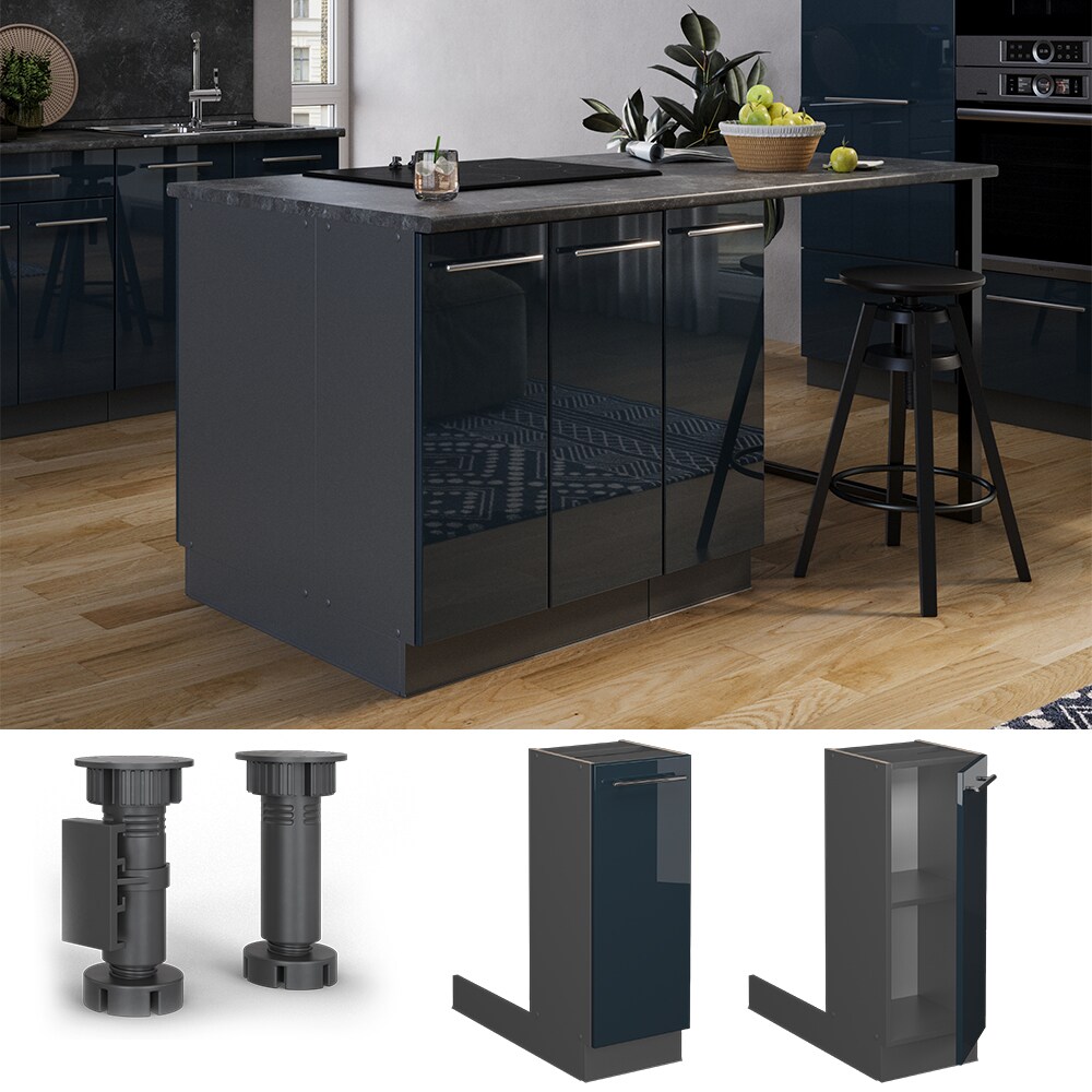 Vicco Regalinselunterschrank Fame-Line Anthrazit Dunkelblau Hochglanz 30 cm - Bild 1