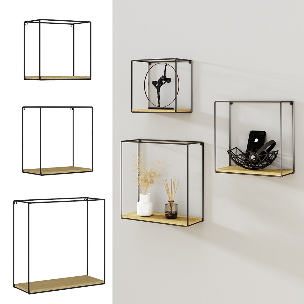 Vicco Wandregal Hilde Goldkraft Eiche 3er Set - Bild 1