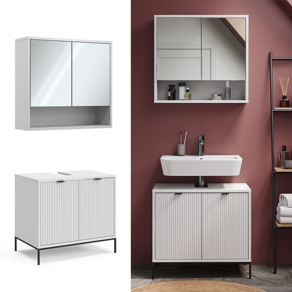 Vicco Badm&ouml;bel-Set Eliza Wei&szlig; 2 Teile - Bild 1
