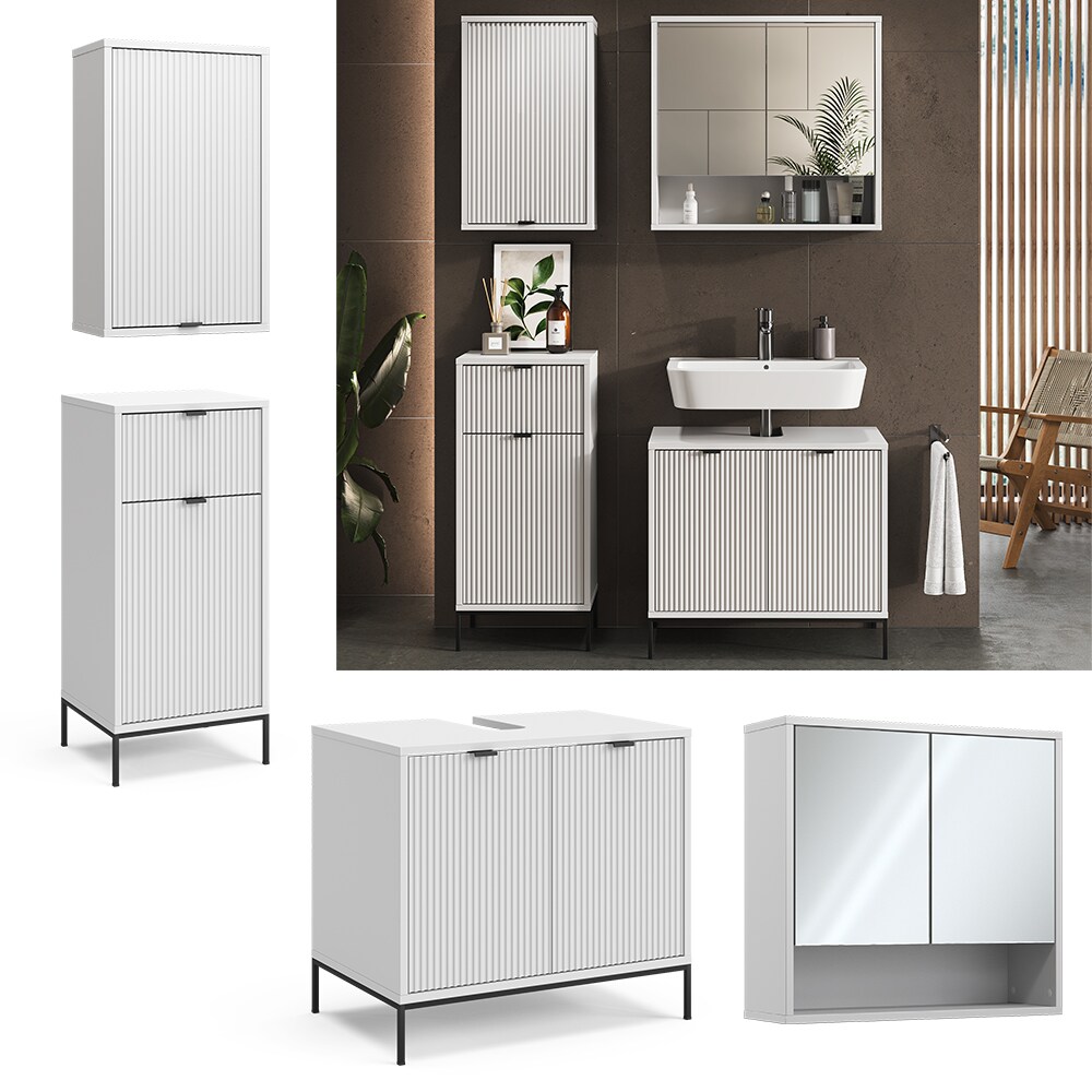 Vicco Badm&ouml;bel-Set Eliza Wei&szlig; 4 Teile - Bild 1