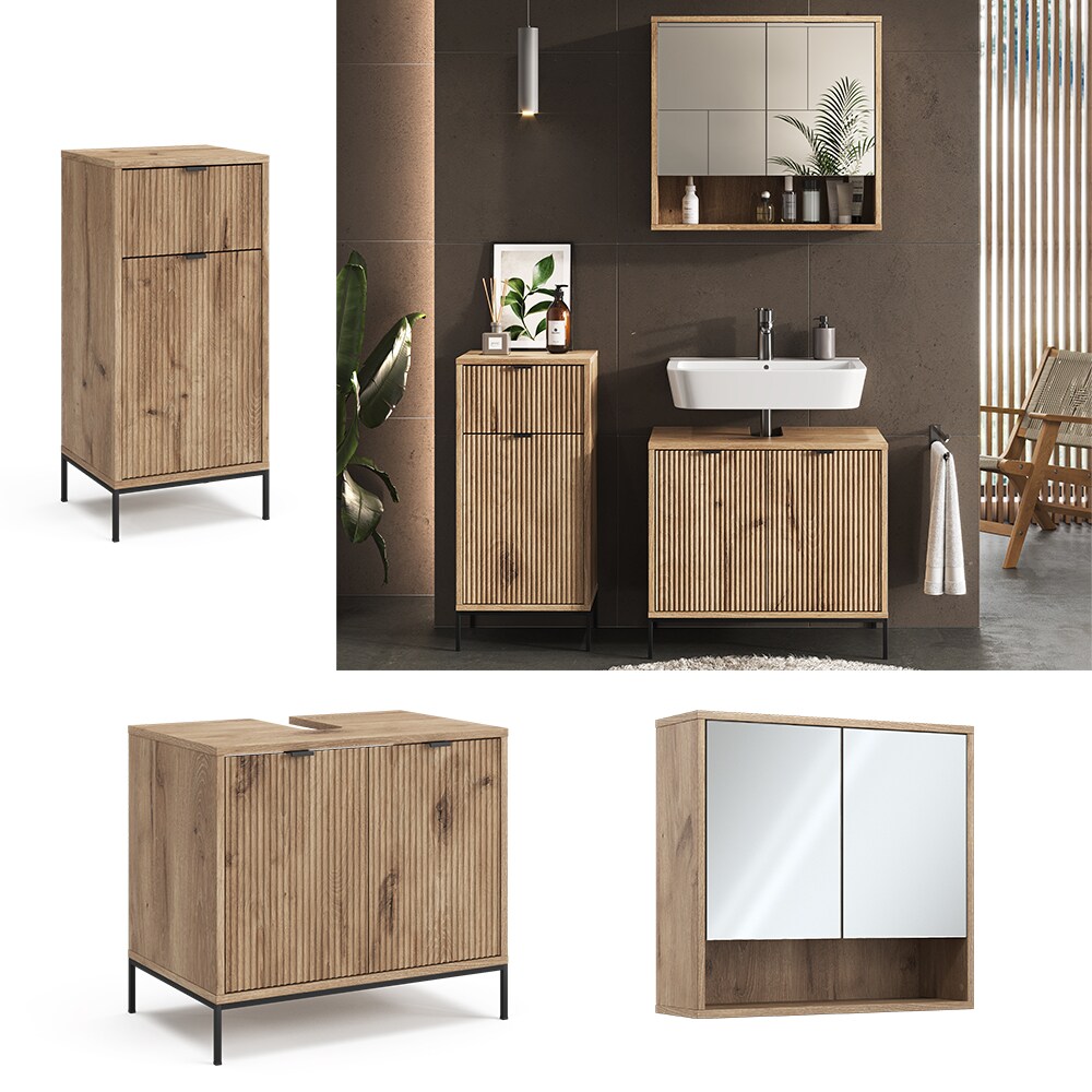 Vicco Badmöbel-Set Eliza Viking Oak 3 Teile