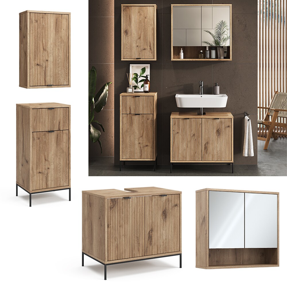 Vicco Badmöbel-Set Eliza Viking Oak 4 Teile