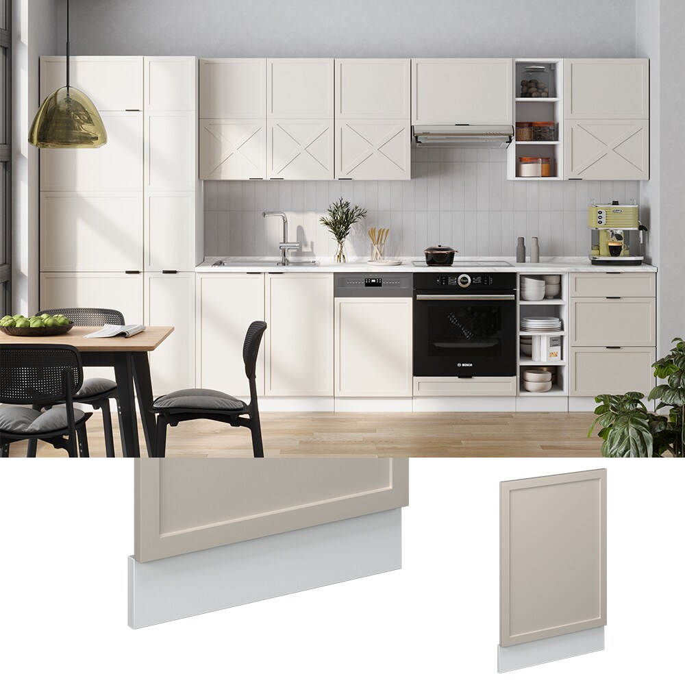 Vicco Geschirrspülerblende Fame-Line Weiß Grau-Beige gerahmt 45 cm ohne Arbeitsplatte