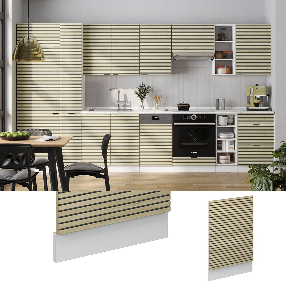 Vicco Geschirrsp&uuml;lerblende Fame-Line Wei&szlig; Eiche gefr&auml;st 45 cm ohne Arbeitsplatte - Bild 1