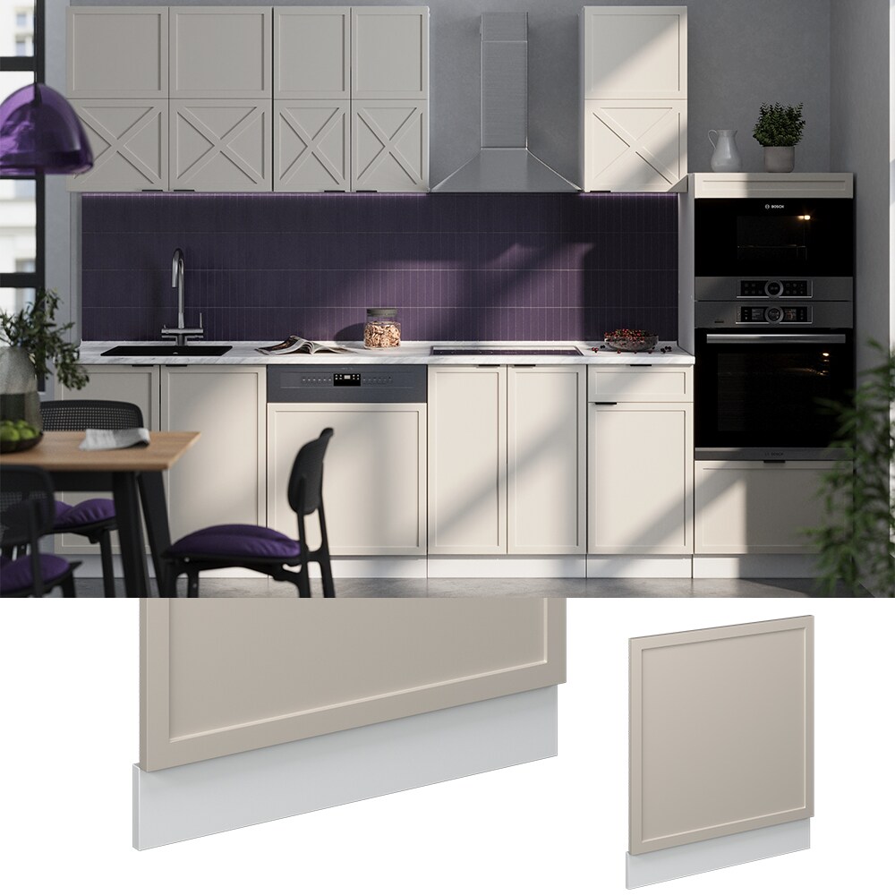 Vicco Geschirrspülerblende Fame-Line Weiß Grau-Beige gerahmt 60 cm ohne Arbeitsplatte