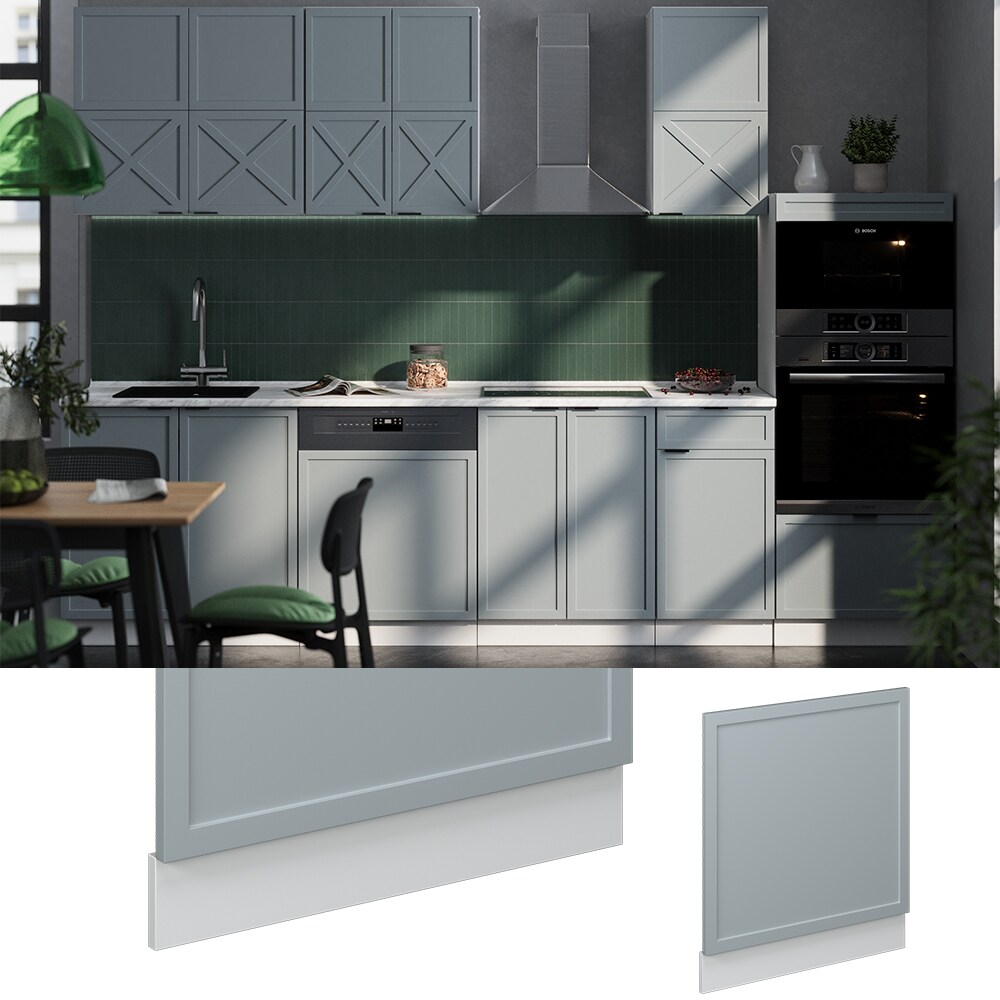 Vicco Geschirrspülerblende Fame-Line Weiß Hellblau-Grau gerahmt 60 cm ohne Arbeitsplatte
