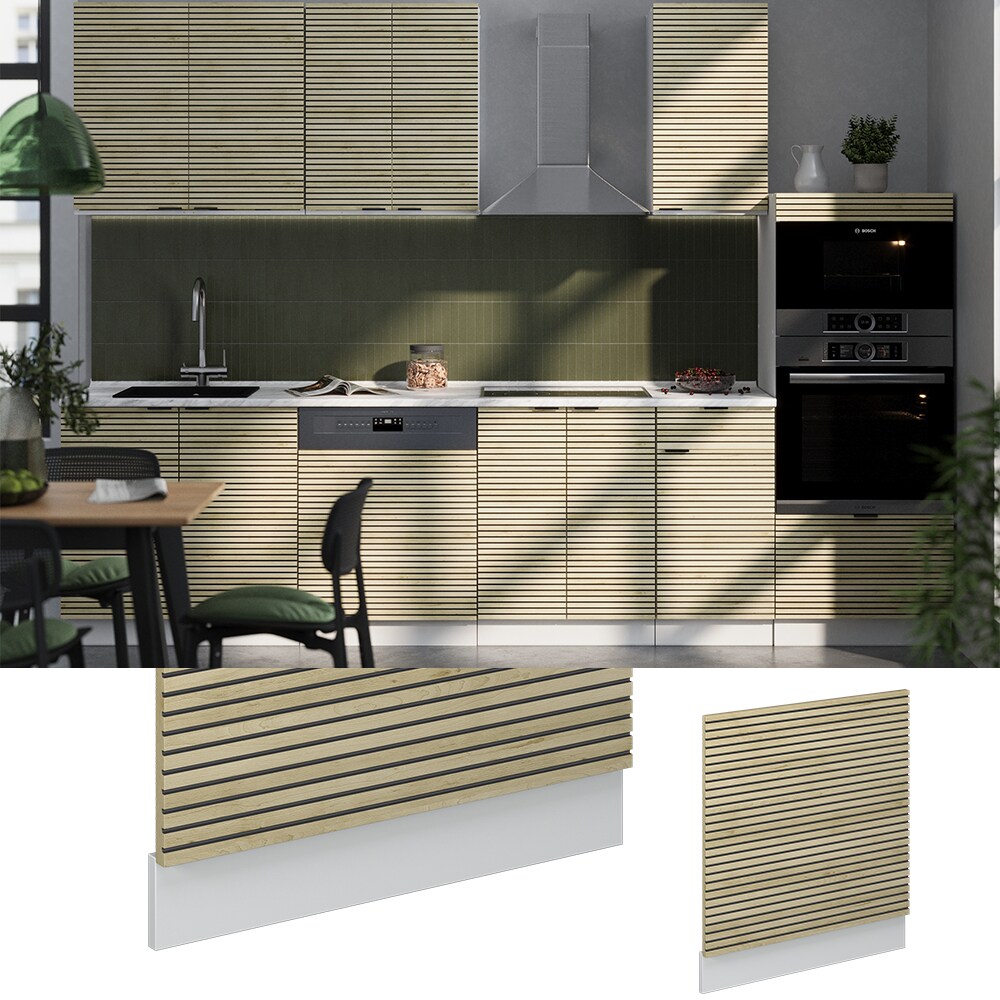 Vicco Geschirrspülerblende Fame-Line Weiß Eiche gefräst 60 cm ohne Arbeitsplatte