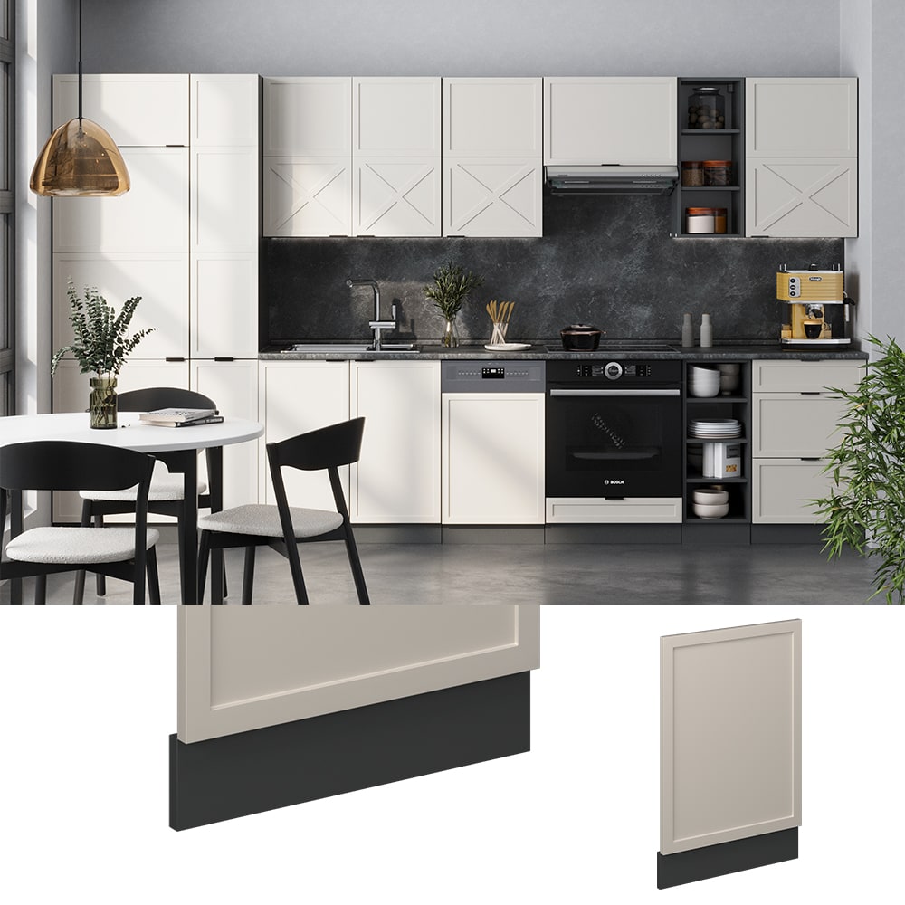 Vicco Geschirrsp&uuml;lerblende Fame-Line Anthrazit Grau-Beige gerahmt 45 cm ohne Arbeitsplatte - Bild 1