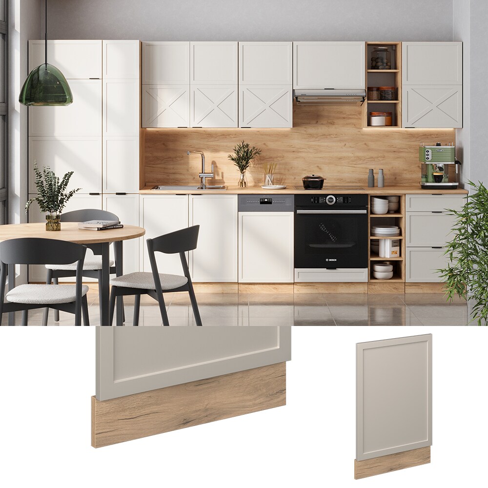 Vicco Geschirrspülerblende Fame-Line Eiche Grau-Beige gerahmt 45 cm ohne Arbeitsplatte