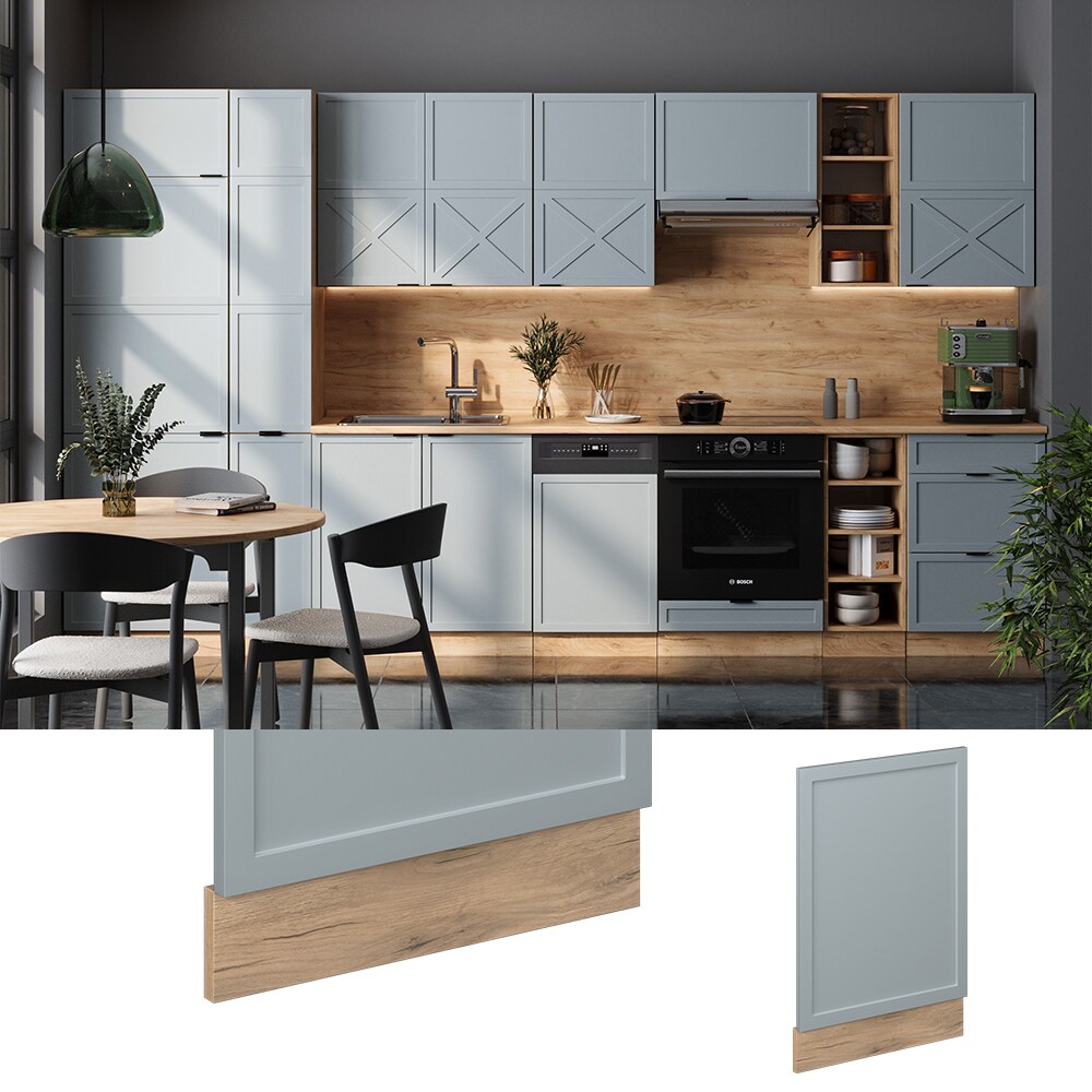 Vicco Geschirrsp&uuml;lerblende Fame-Line Eiche Hellblau-Grau gerahmt 45 cm ohne Arbeitsplatte - Bild 1