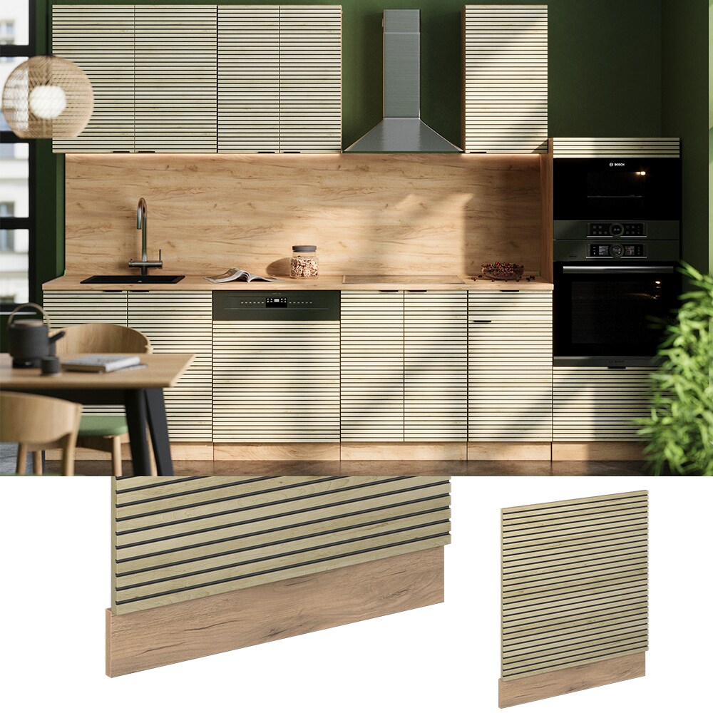 Vicco Geschirrspülerblende Fame-Line Eiche gefräst 60 cm ohne Arbeitsplatte