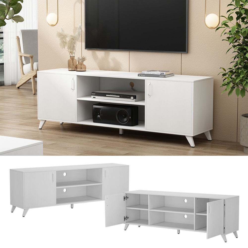 Vicco Lowboard Maceio Wei&szlig; 160 x 54,5 cm mit 2 T&uuml;ren - Bild 1