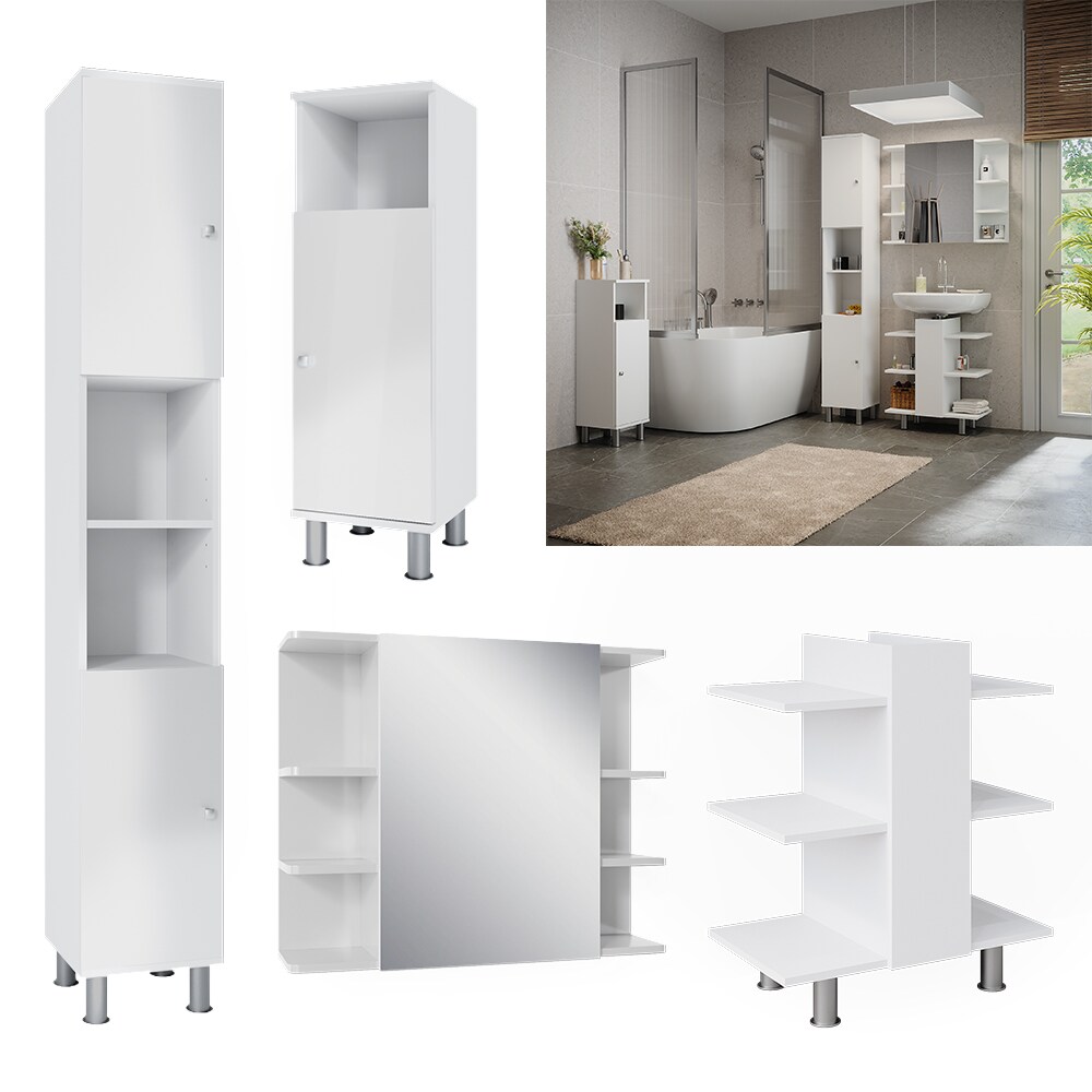 Vicco Badm&ouml;bel-Set Fynn Wei&szlig; 4 Teile - Bild 1