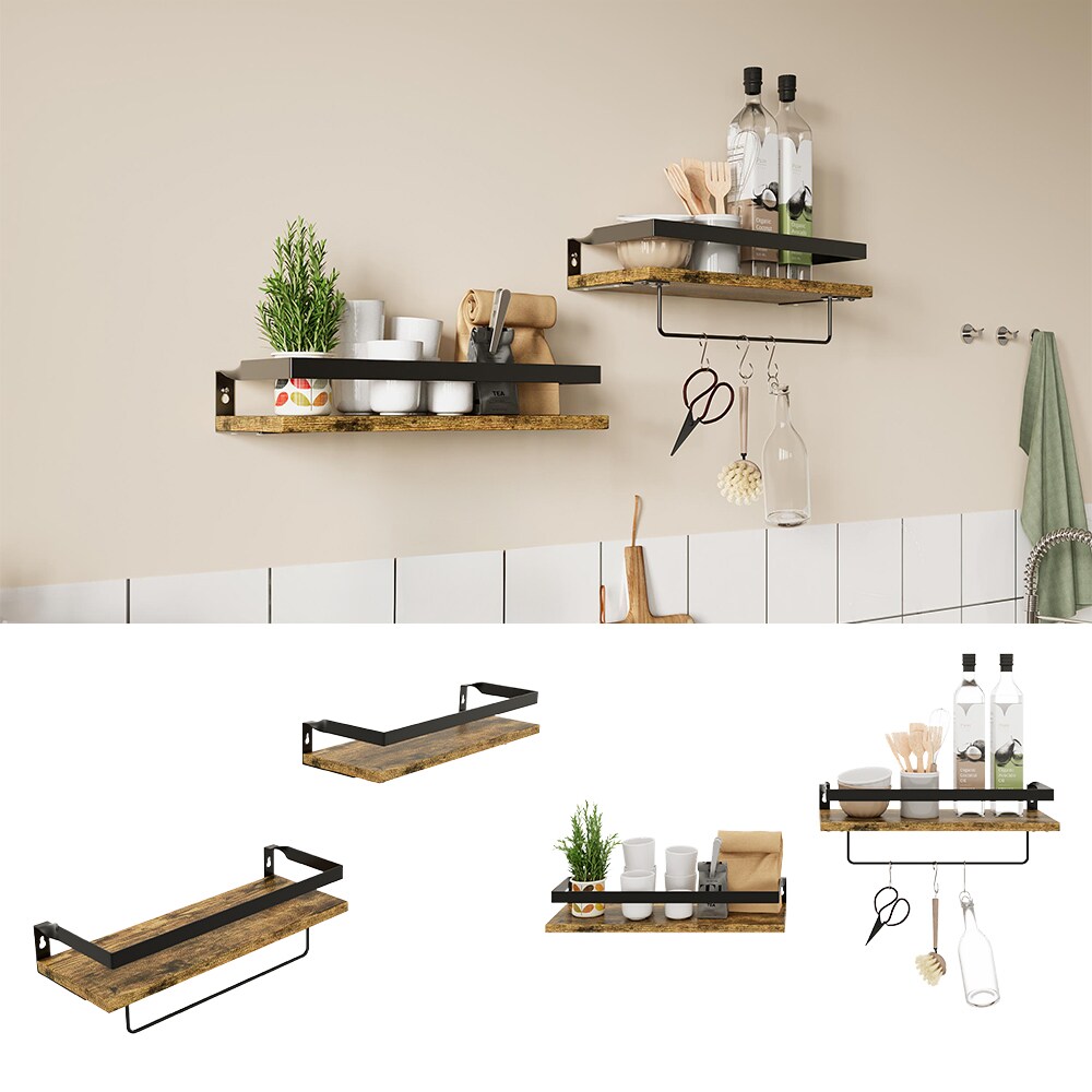 Vicco Wandregal Fyrk Eiche rustikal 43 x 13 cm 2er Set - Bild 1