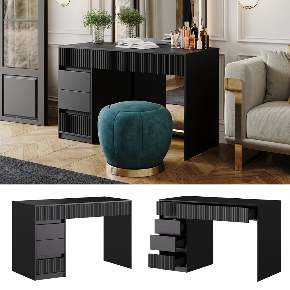 Vicco Schminktisch Omira Schwarz 120 cm ohne Spiegel - Bild 1