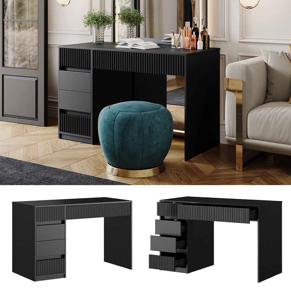 Vicco Schminktisch Omira Schwarz 120 cm ohne Spiegel | 04066731449866