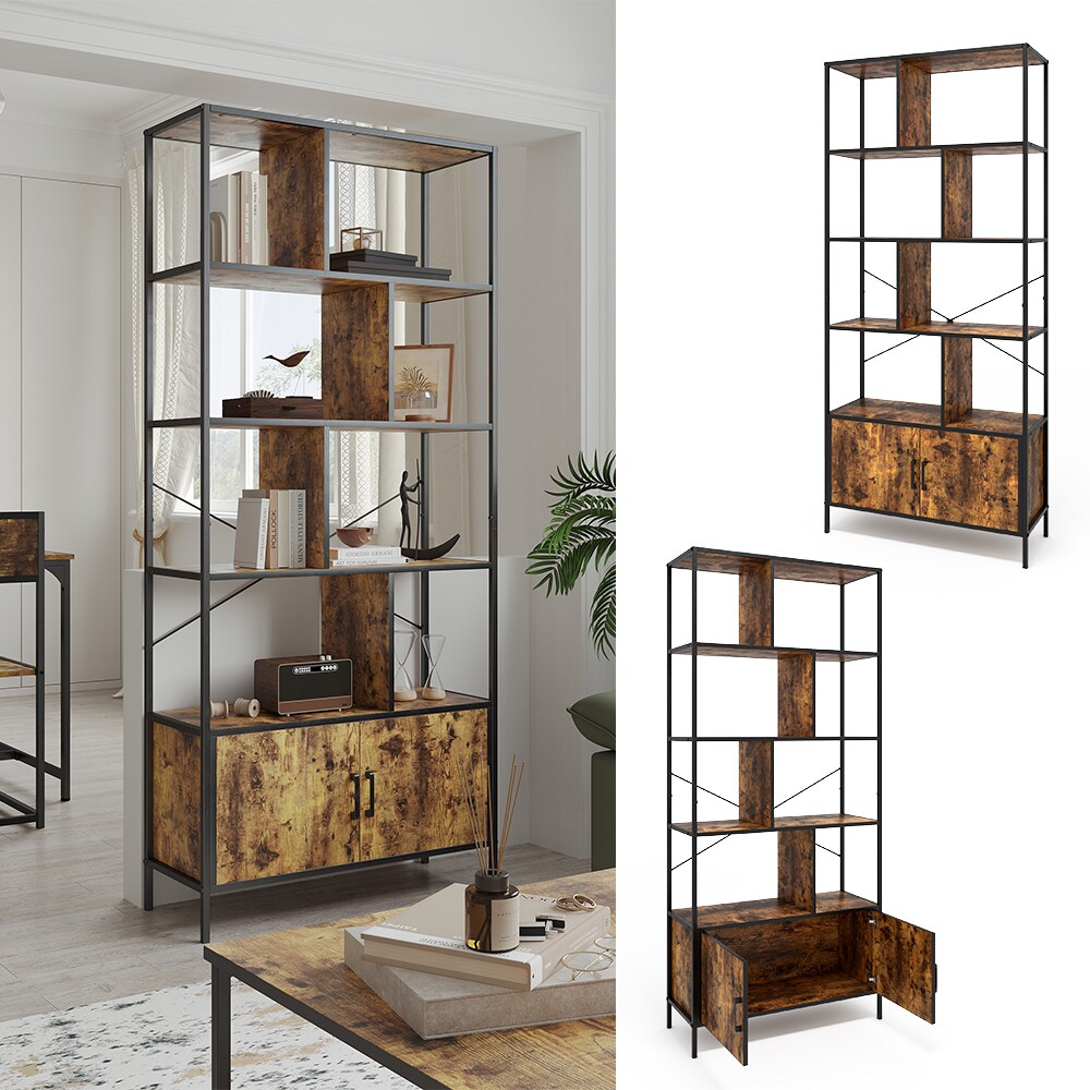 Vicco B&uuml;cherregal Fyrk Eiche rustikal 80 x 180 cm mit 4 Regalebenen - Bild 1