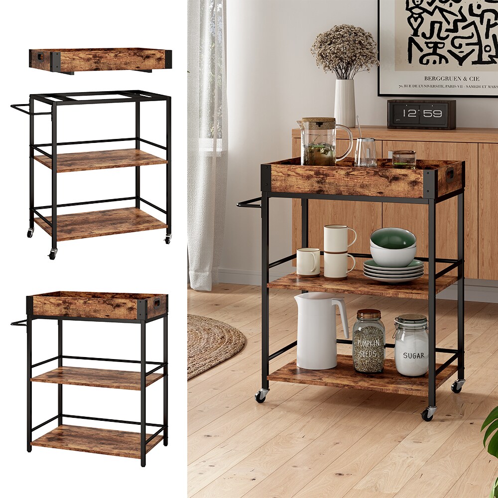 Vicco Servierwagen Fyrk Eiche rustikal 65 x 84,5 cm | 04066731449927