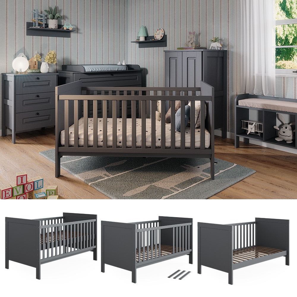 Vitalispa Babybett Ajaton Grau 144,4 x 83 cm - Bild 1