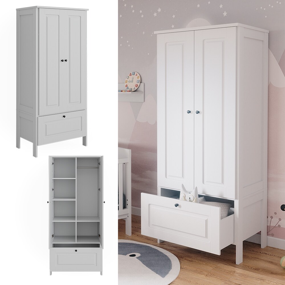 Vitalispa Kinderkleiderschrank Ajaton Weiß 83,3 x 187 cm | 04066731451104