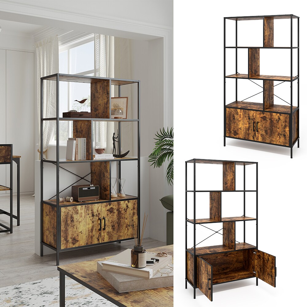 Vicco B&uuml;cherregal Fyrk Eiche rustikal 80 x 146 cm mit 3 Regalebenen - Bild 1