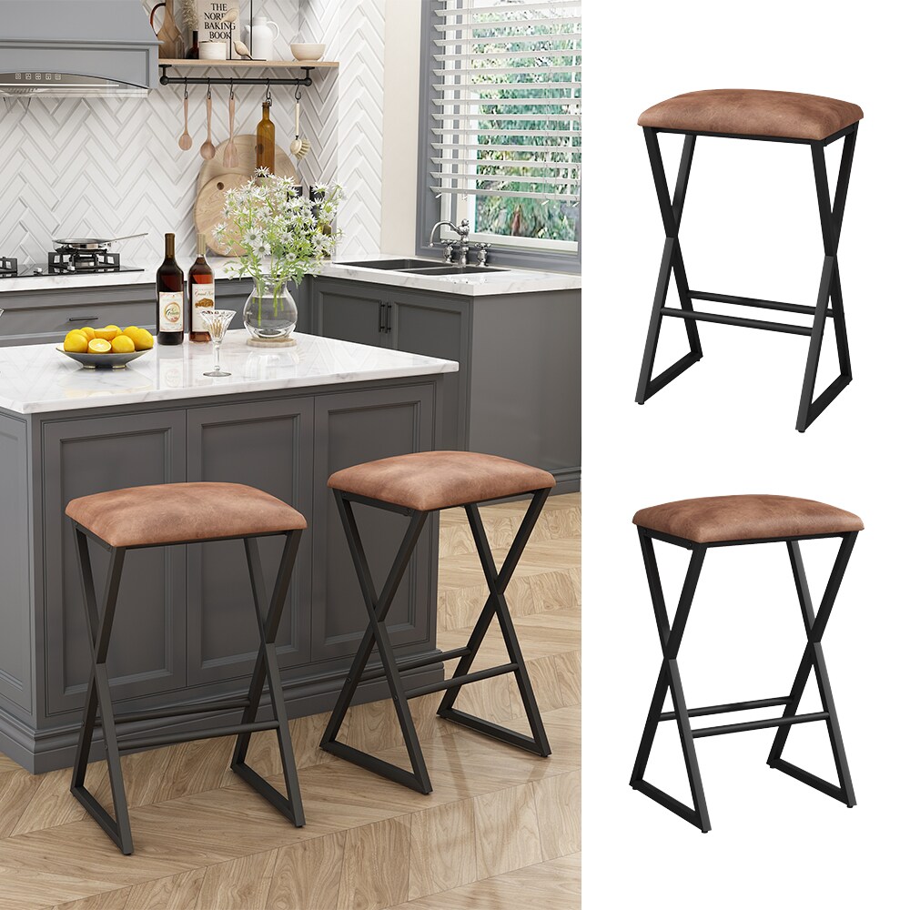 Vicco Barhocker-Set Vault Braun 30 x 40 cm 2 Teile - Bild 1